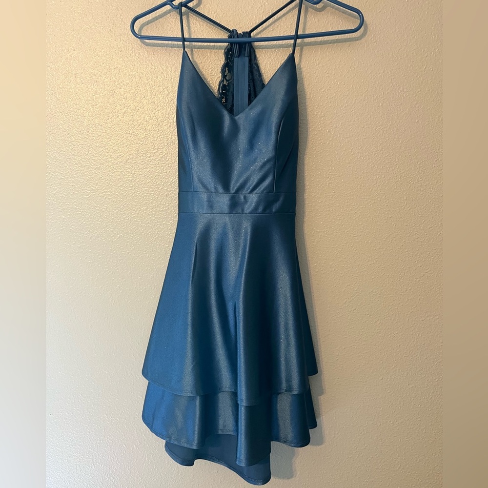 Blue sparkle fluffy dress